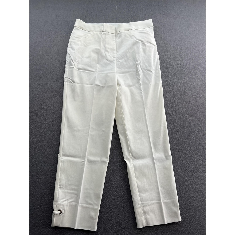 Ruby Rd Pants Womens 10 Coral Crush Slimming Contour Ankle White Grommet Detail